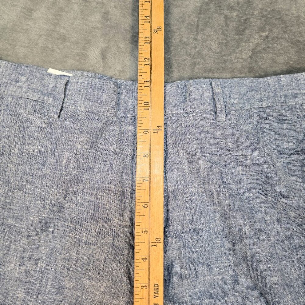 Perry Ellis Slim Fit Linen Blend Chambray Chino Pants - Picture 12 of 15